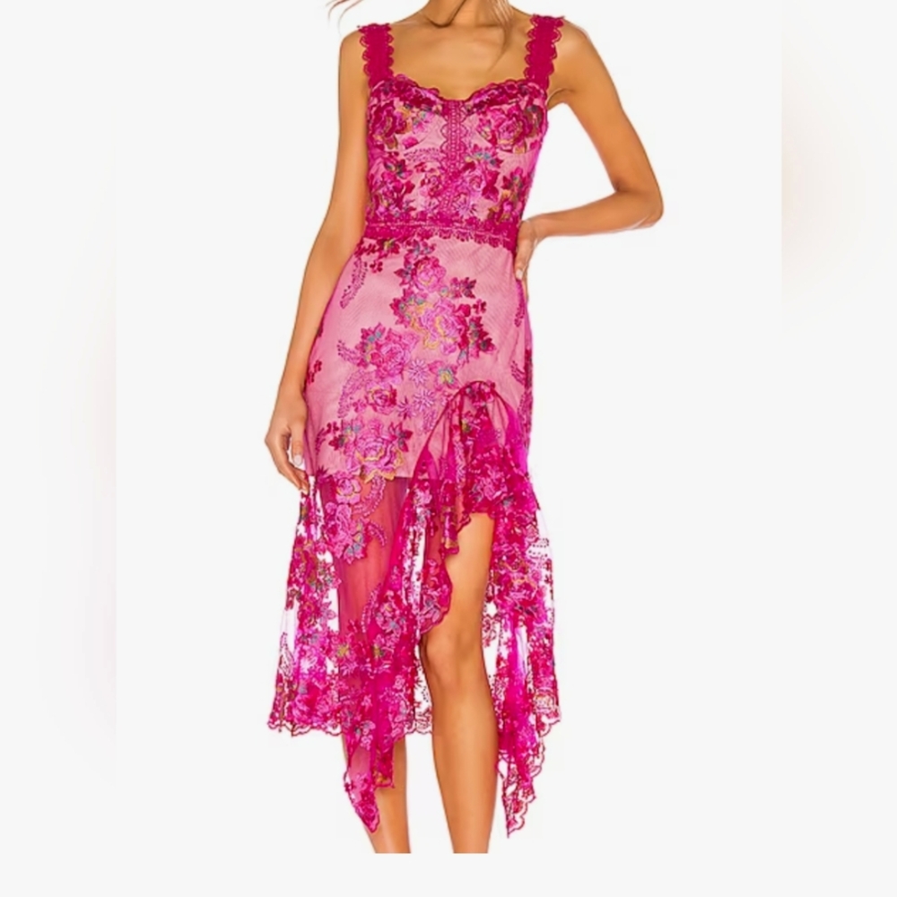 Eva midi dress in fushia by Bronx and Banco